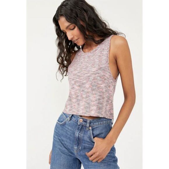 Free People FP Best of Us Knit Tank Top Marled Knit Onyx Blossom Combo S NWT - Picture 8 of 12